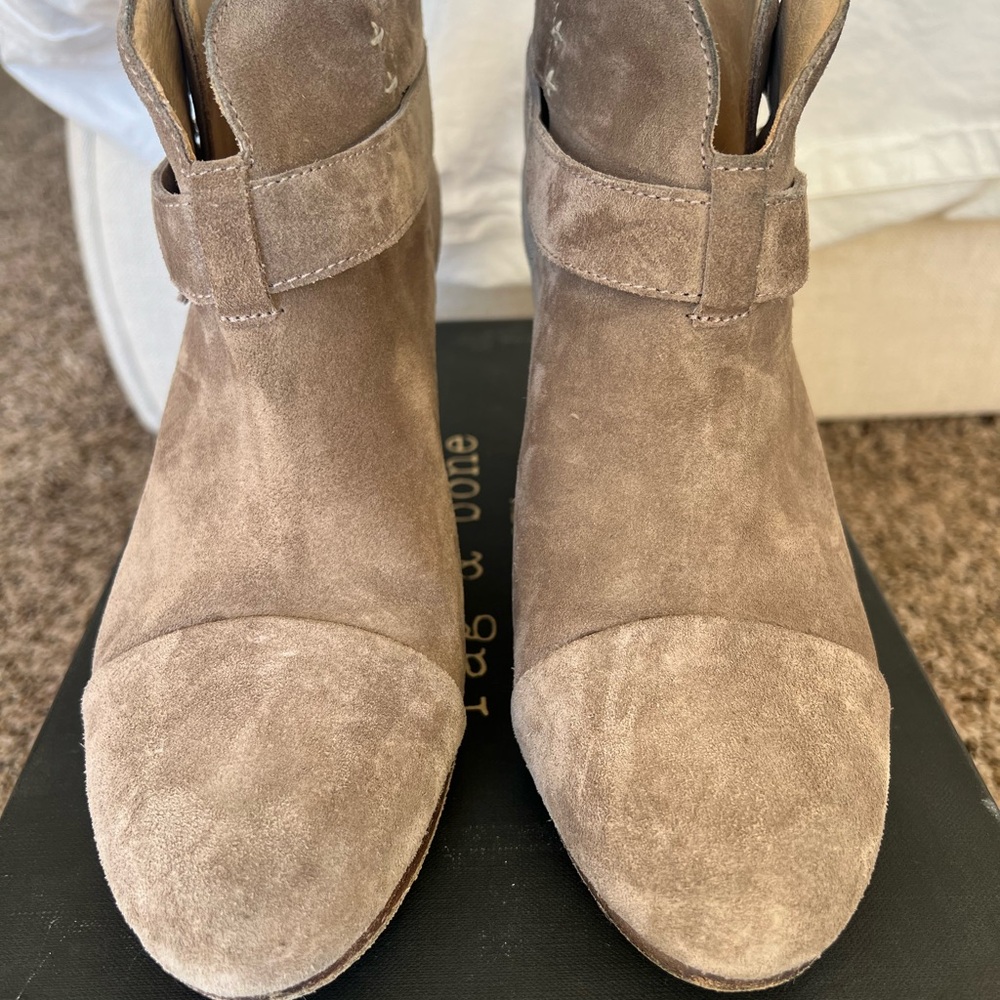 Rag & Bone Harrow Boot, warm gray, suede, 38.5 / 8.5 , Elegant Suede Ankle Boots